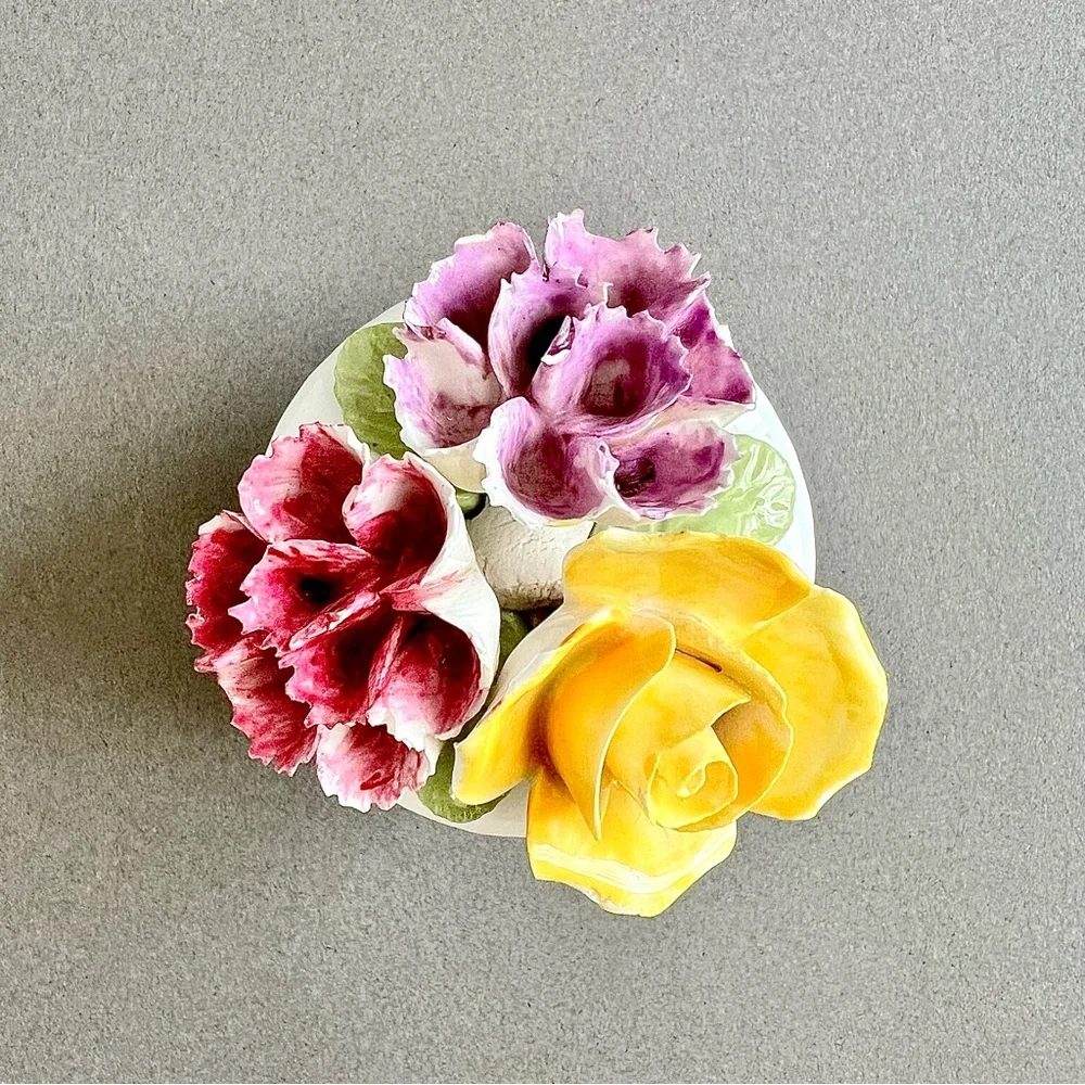 Vintage Sandford Handcrafted Fine Bone China Miniature Rose Floral Bouquet - Picture 5 of 9